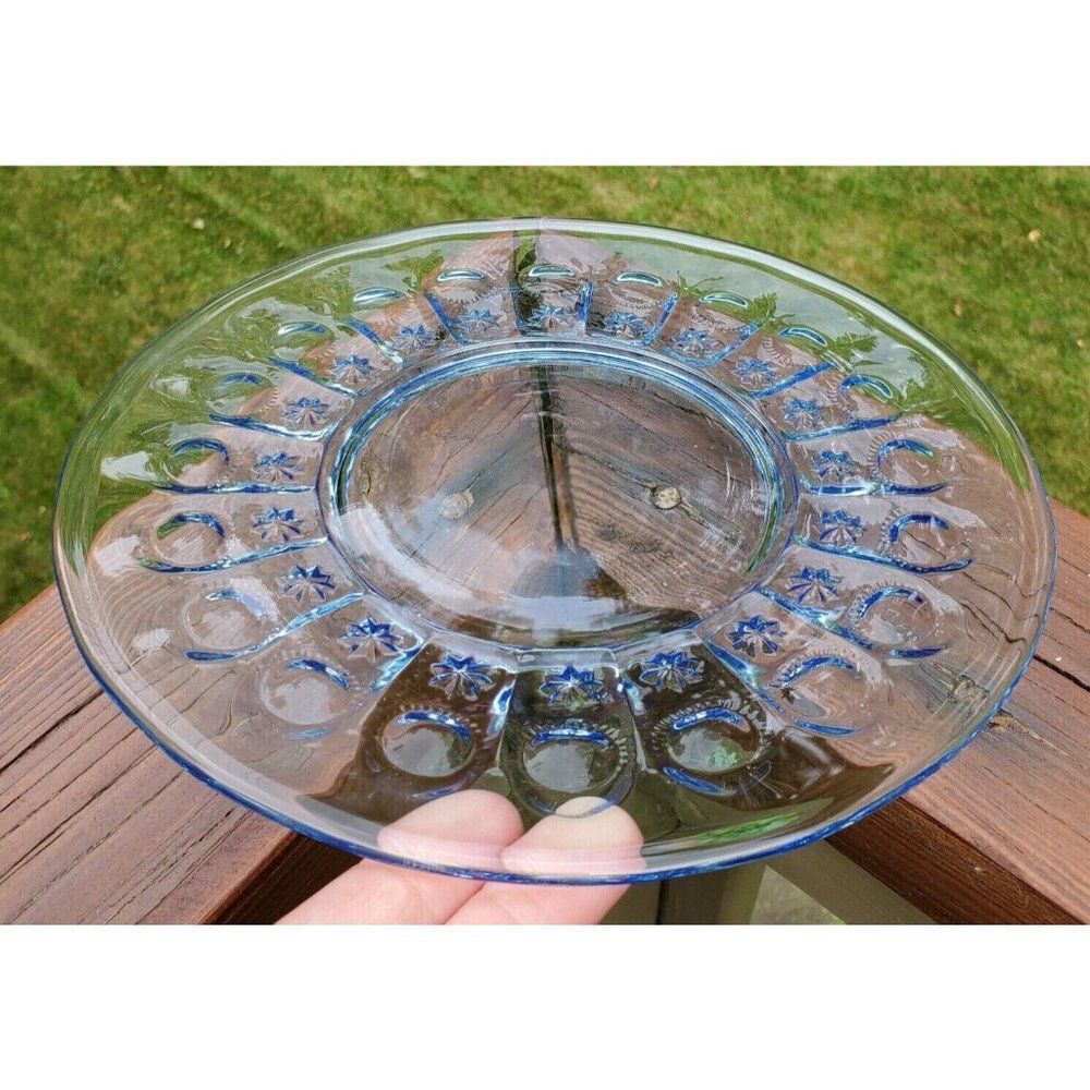Fenton Priscilla Light Blue Glass Plate Vintage Glassware Dessert Lunch Plate - Picture 3 of 12